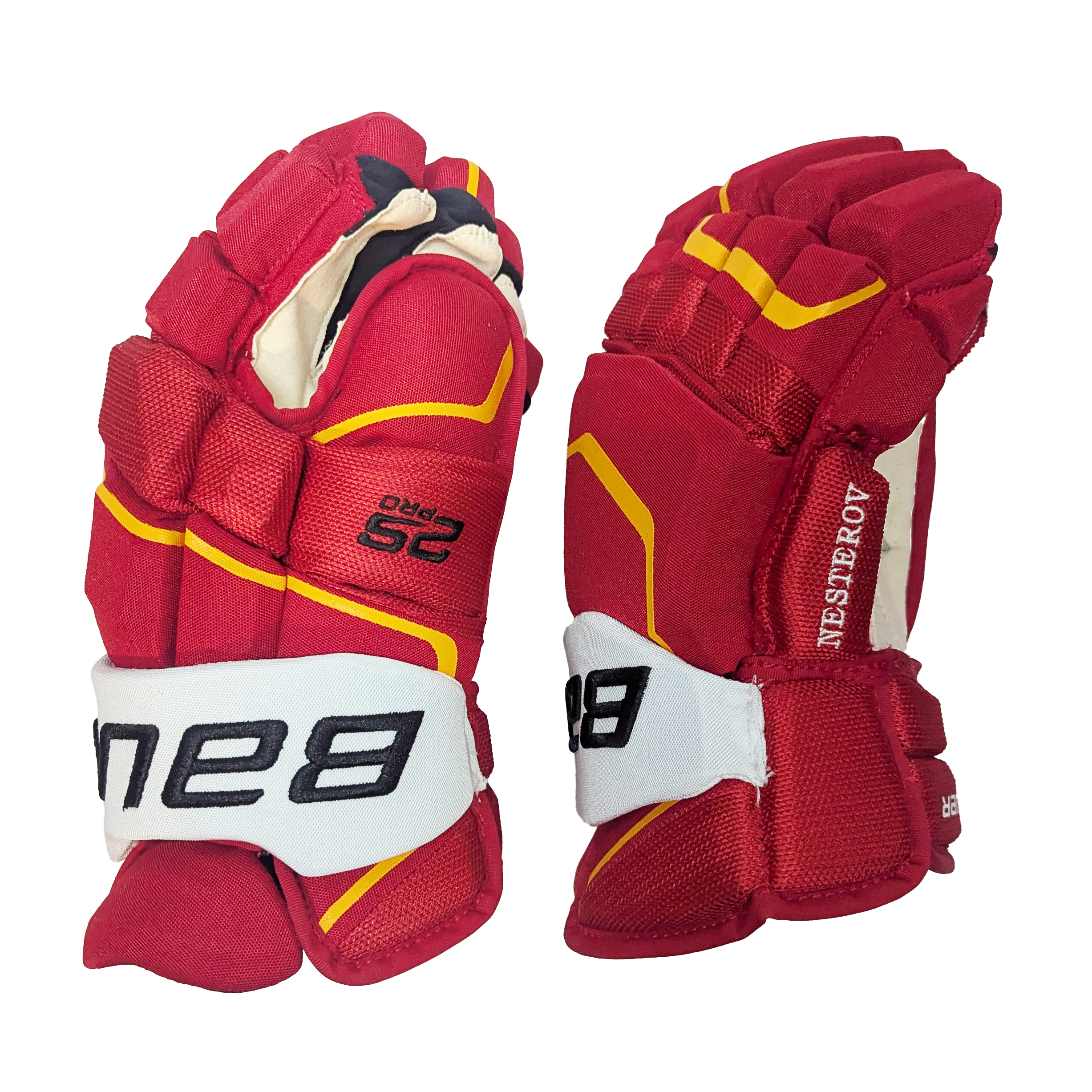 Bauer Supreme 2S Pro – Gant de la LNH Pro Stock – Flames de Calgary (rouge/jaune/blanc)